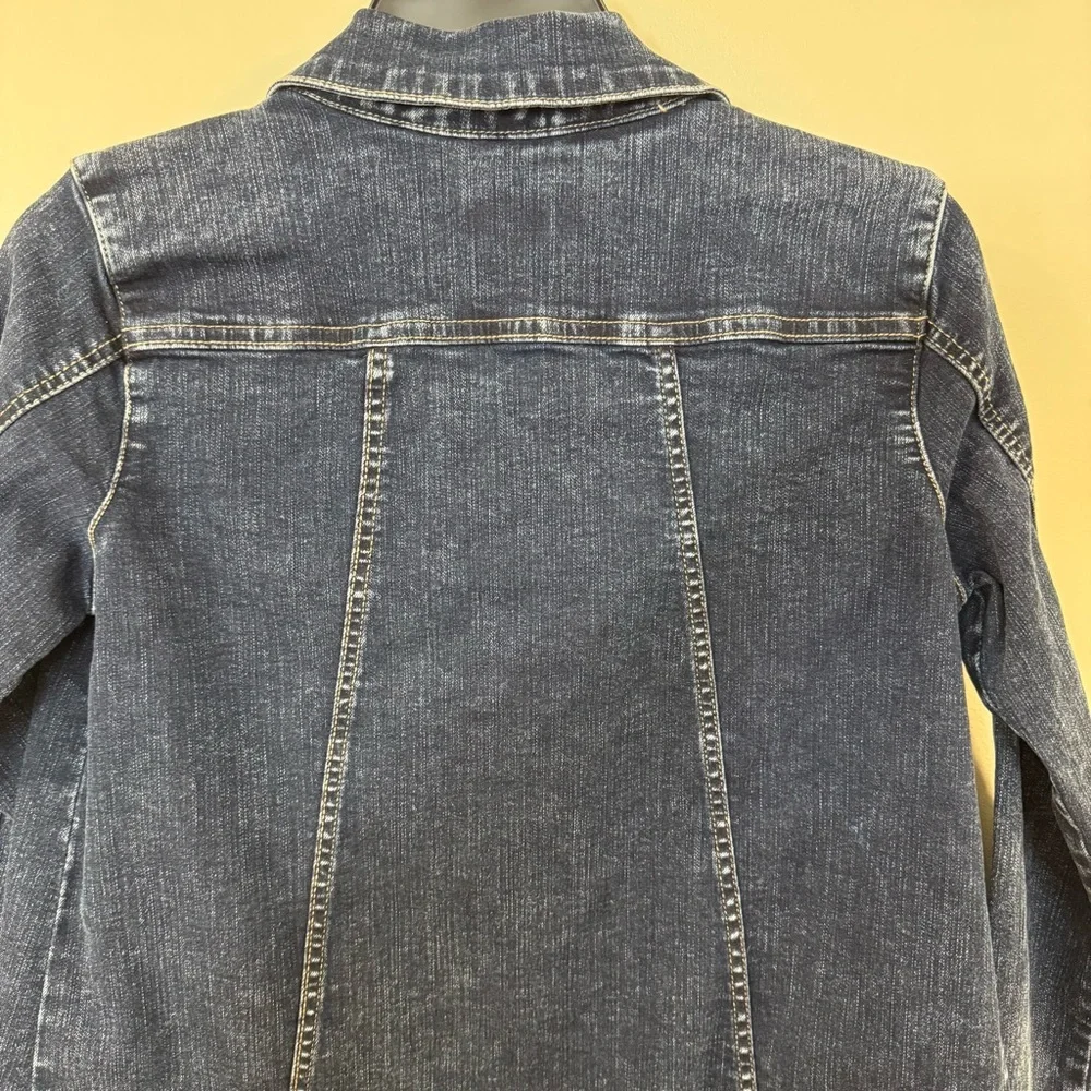 LOGO by Lori Goldstein Dark Blue Jean Jacket - Picture 5 of 11